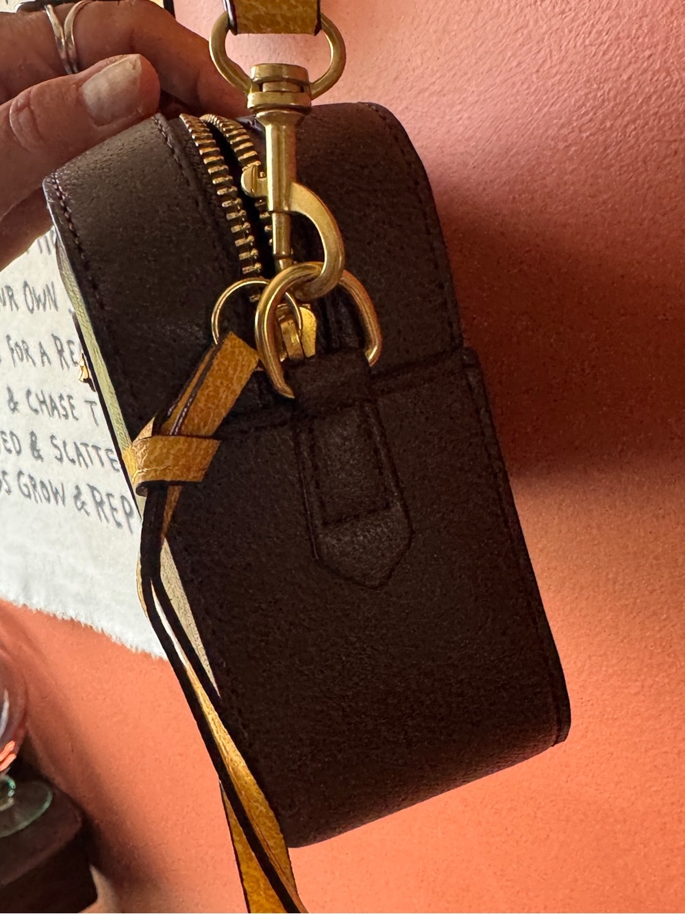 Gucci Beige GG Supreme Crossbody with Red & Green Web Strap and Yellow Accents - Picture 4 of 11